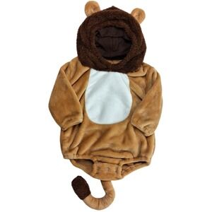 Baby Halloween Lion Costume 12 18 Mos Unisex Brown Tail Hooded Dress Up 1pc Soft